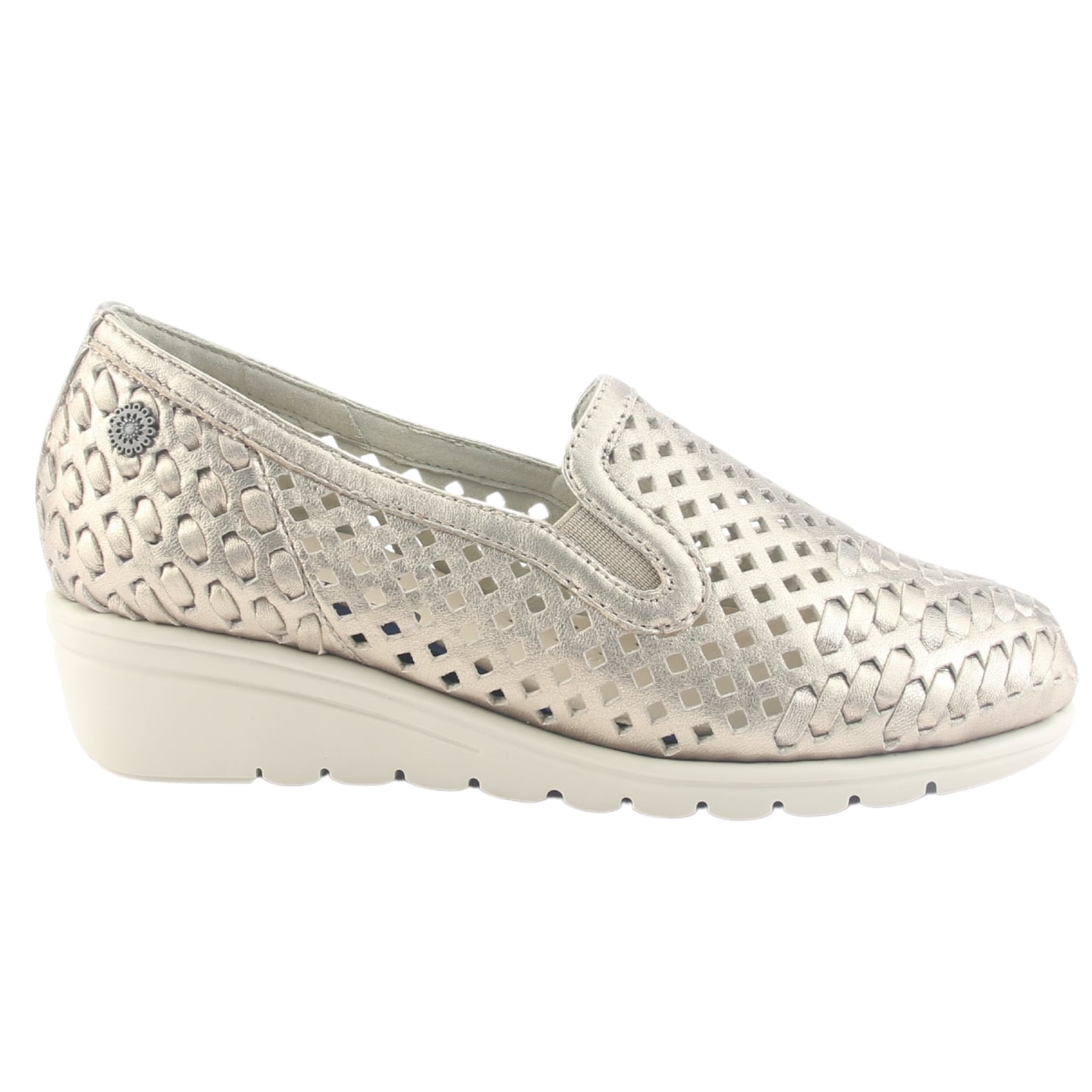 ZAPATO DE CUERO CHALADA MUJER CROSE-1 DORADO CASUAL - 1
