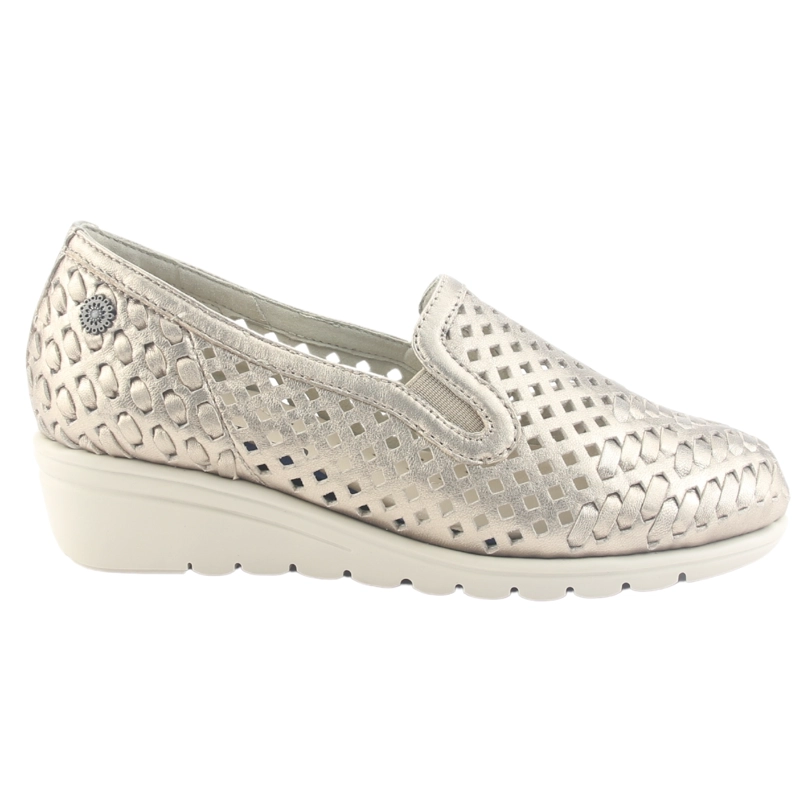 ZAPATO DE CUERO CHALADA MUJER CROSE-1 DORADO CASUAL - 1