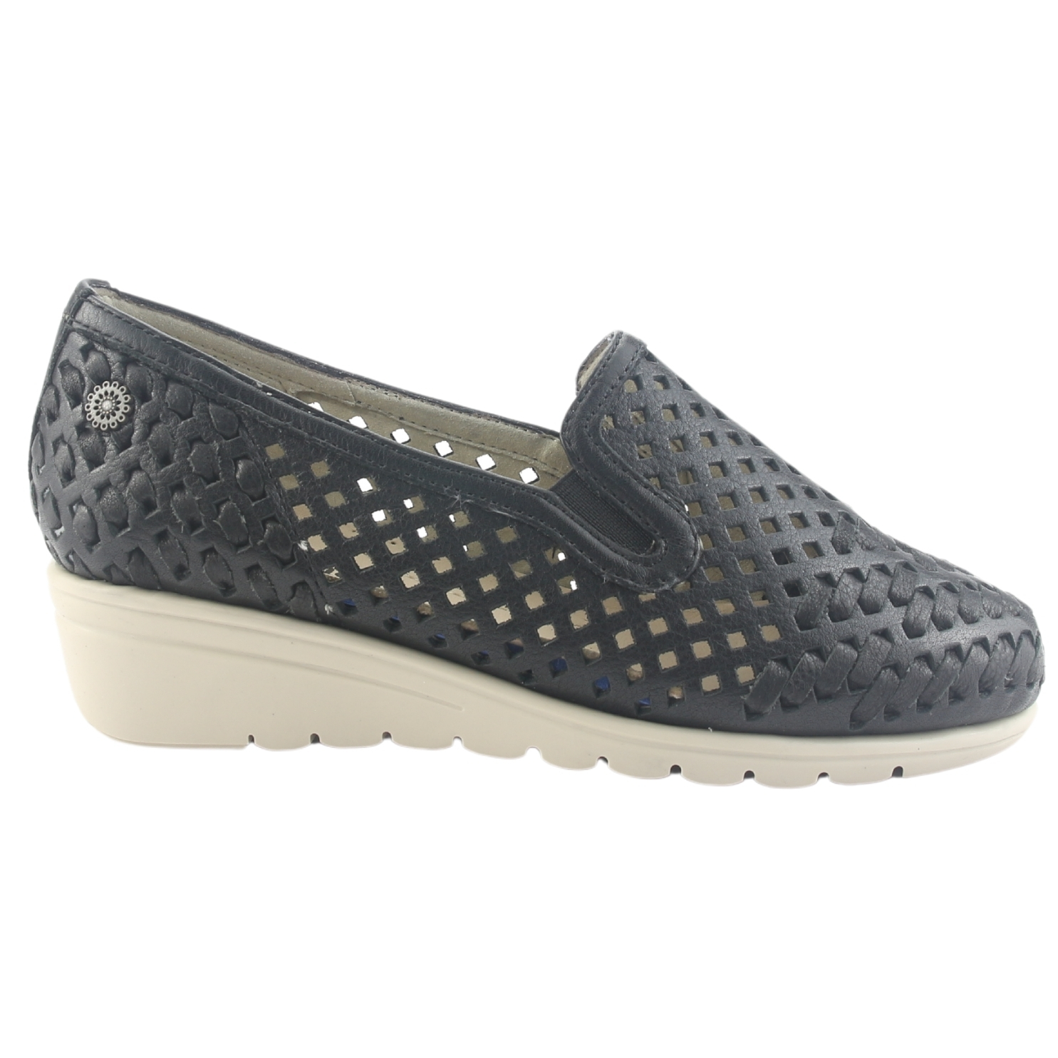 ZAPATO DE CUERO CHALADA MUJER CROSE-1 NEGRO CASUAL - 1