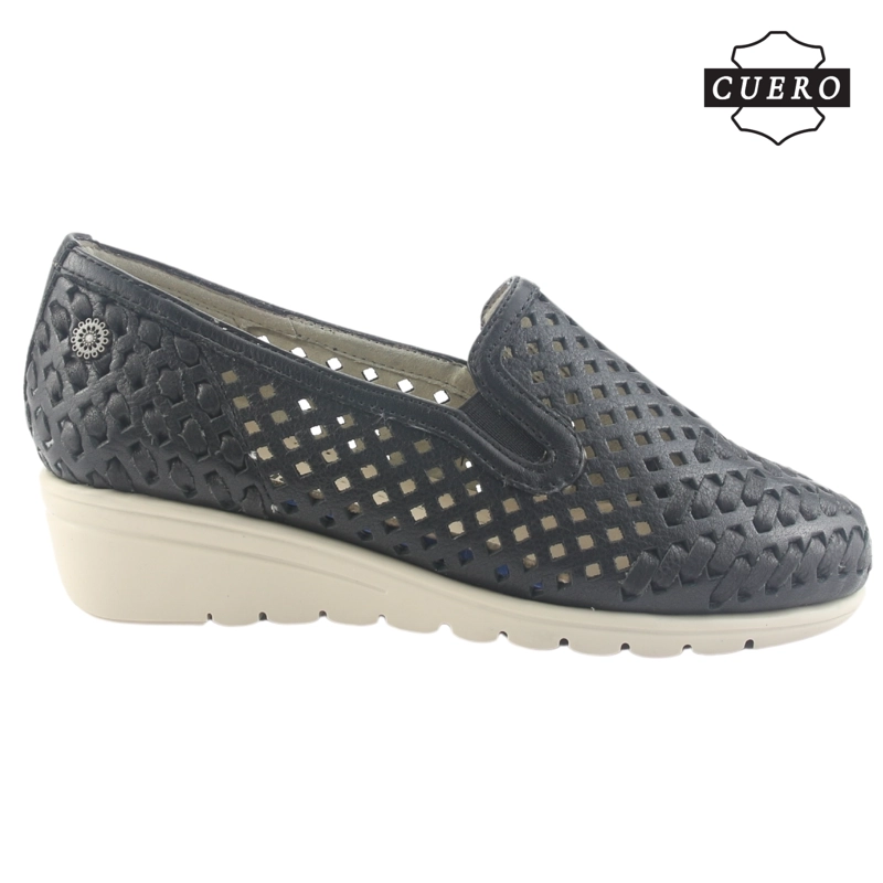 ZAPATO DE CUERO CHALADA MUJER CROSE-1 NEGRO CASUAL - 2