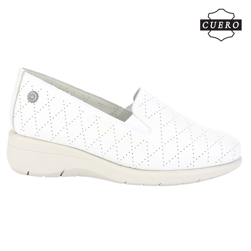 MOCASIN DE CUERO CHALADA MUJER CALA-2 BEIGE CASUAL - 2
