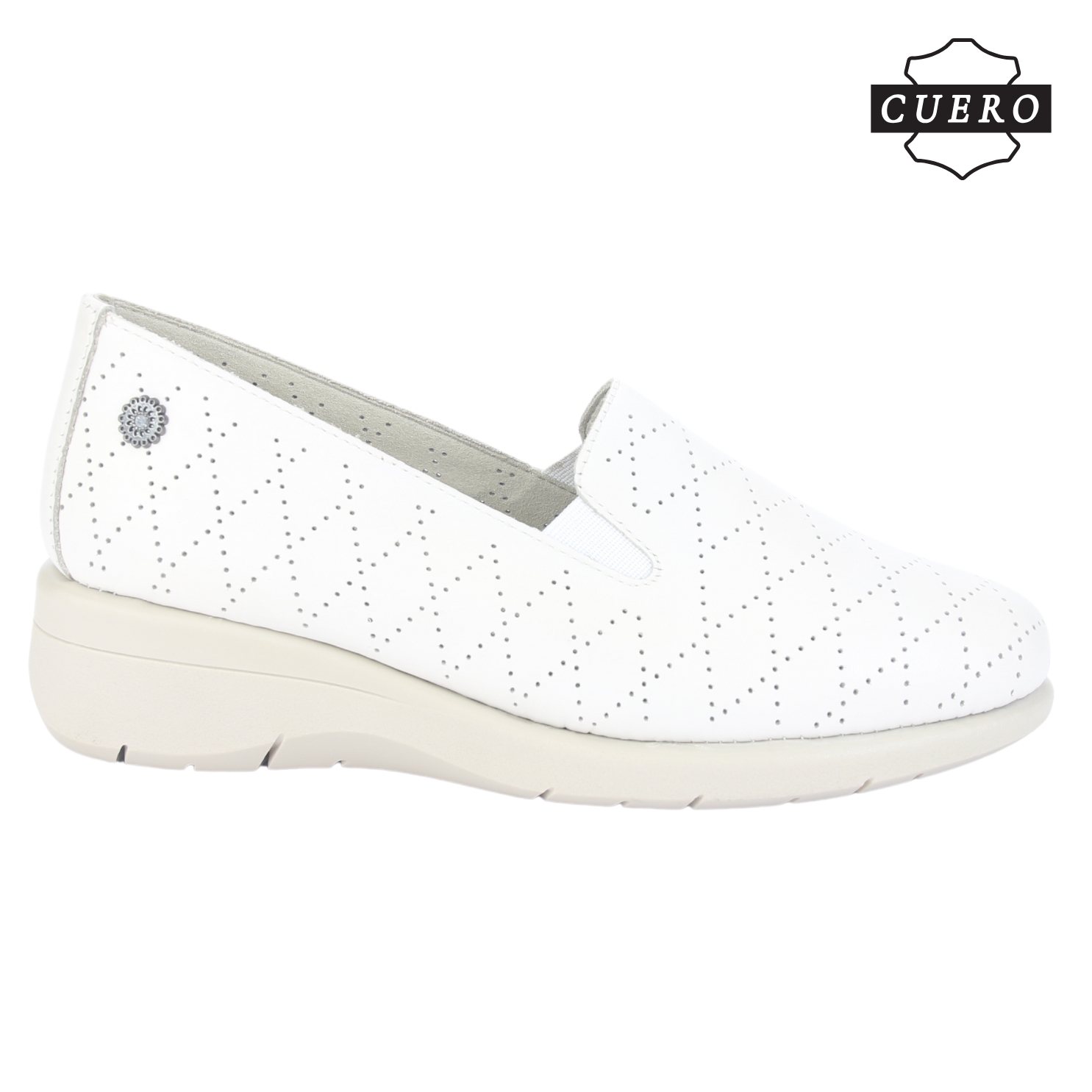 MOCASIN DE CUERO CHALADA MUJER CALA-2 BEIGE CASUAL - 2