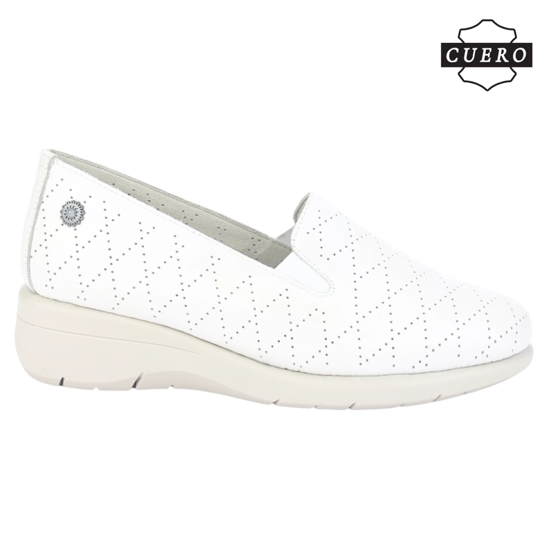 MOCASIN DE CUERO CHALADA MUJER CALA-2 BEIGE CASUAL - 2