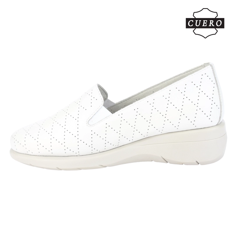 MOCASIN DE CUERO CHALADA MUJER CALA-2 BEIGE CASUAL - 3