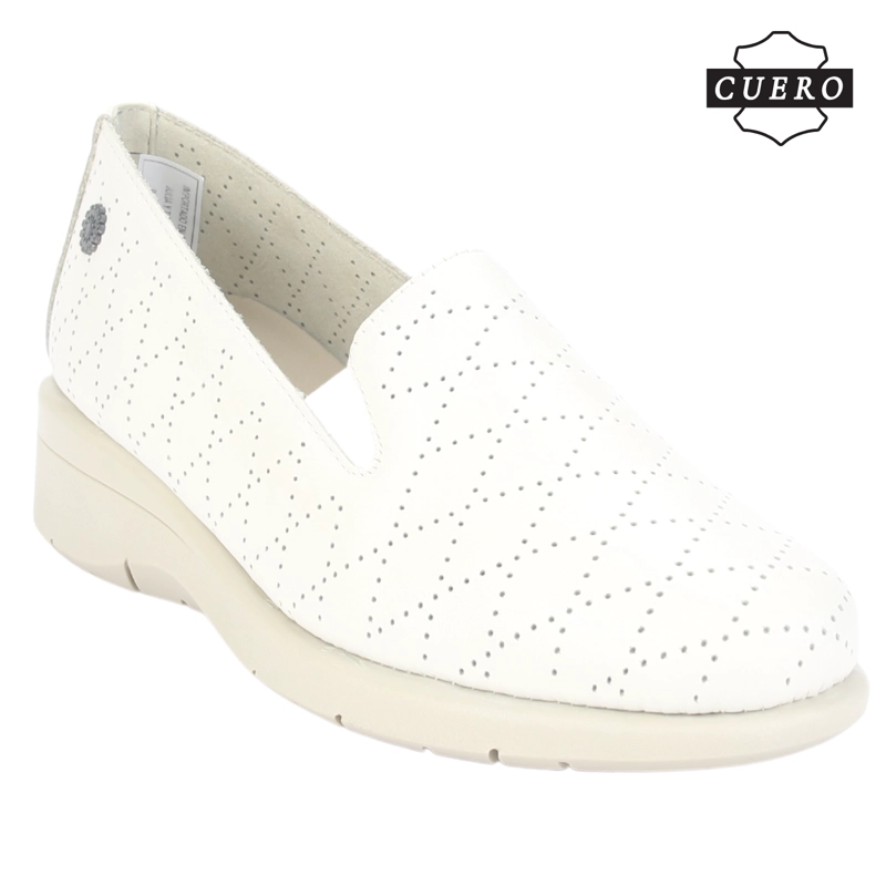 MOCASIN DE CUERO CHALADA MUJER CALA-2 BEIGE CASUAL - 4