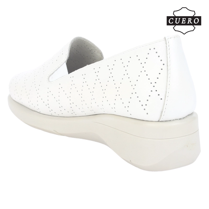 MOCASIN DE CUERO CHALADA MUJER CALA-2 BEIGE CASUAL - 5