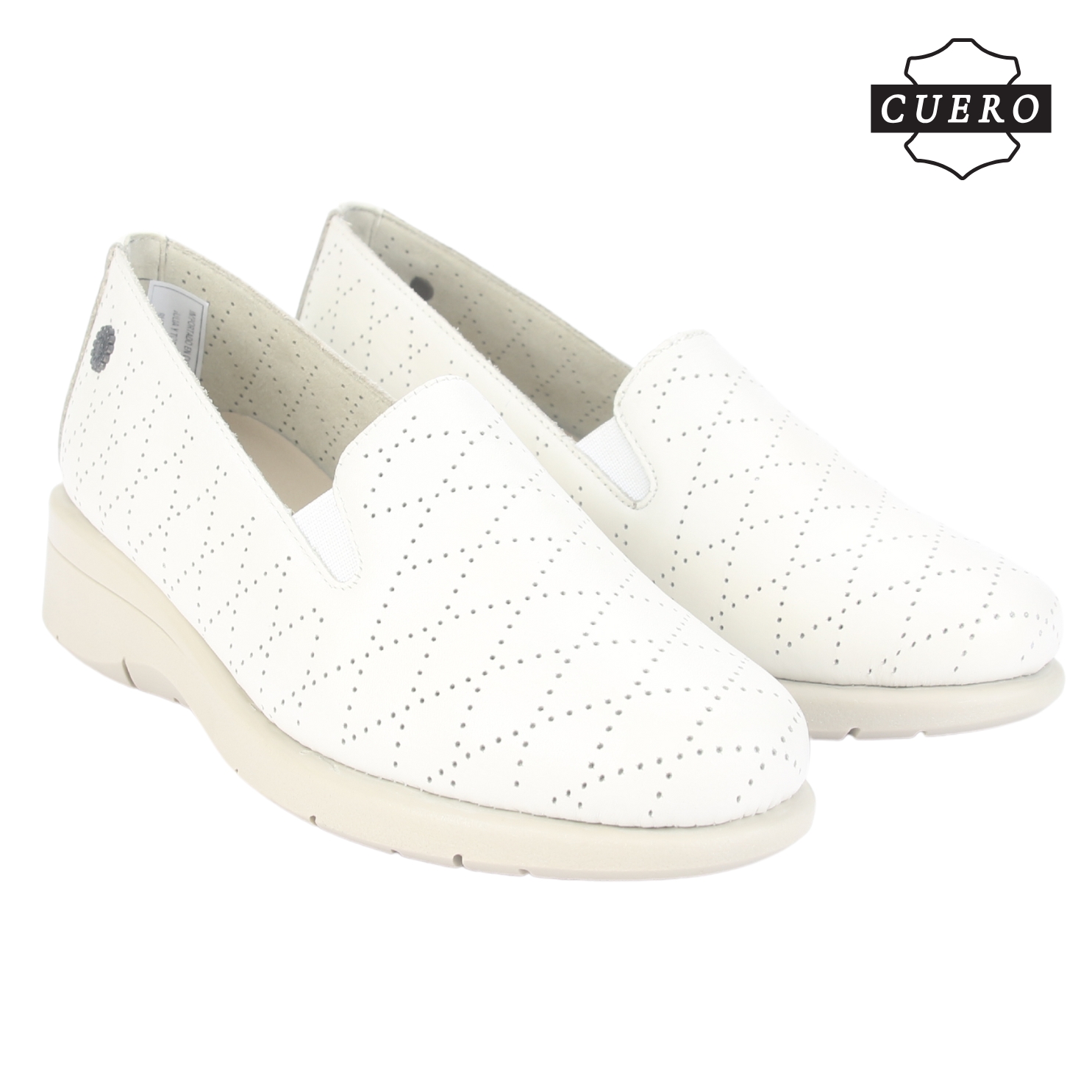 MOCASIN DE CUERO CHALADA MUJER CALA-2 BEIGE CASUAL - 6