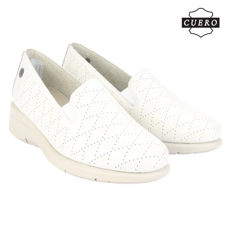 MOCASIN DE CUERO CHALADA MUJER CALA-2 BEIGE CASUAL - 6