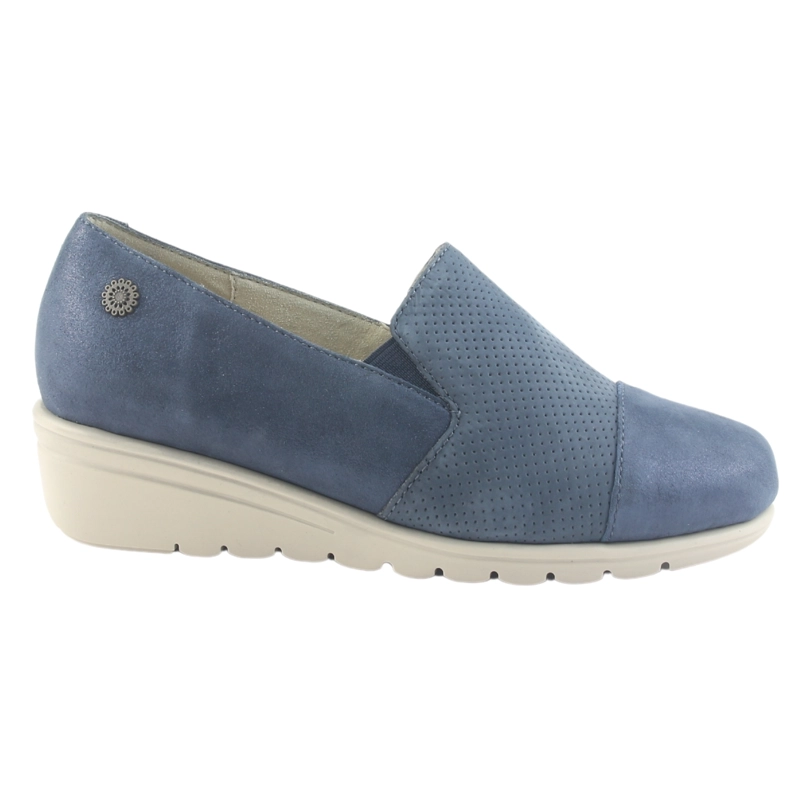 ZAPATO DE CUERO CHALADA MUJER CASIA-1 AZUL CASUAL - 1