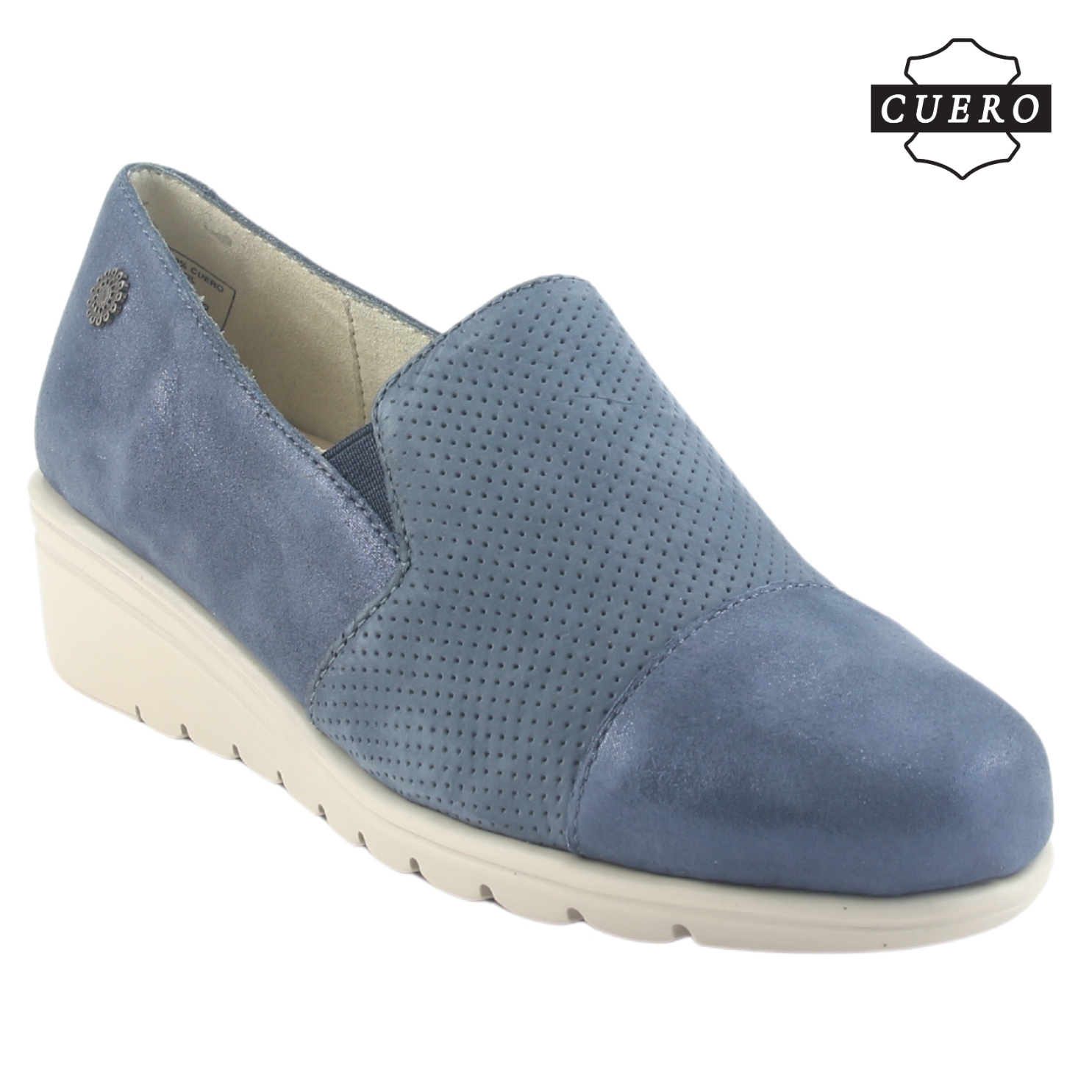 ZAPATO DE CUERO CHALADA MUJER CASIA-1 AZUL CASUAL - 4