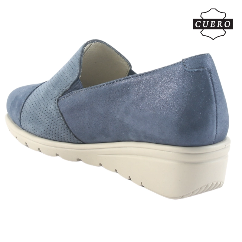 ZAPATO DE CUERO CHALADA MUJER CASIA-1 AZUL CASUAL - 5