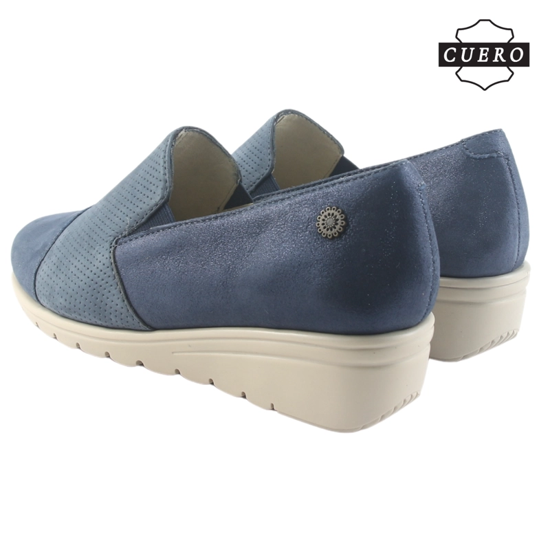 ZAPATO DE CUERO CHALADA MUJER CASIA-1 AZUL CASUAL - 7