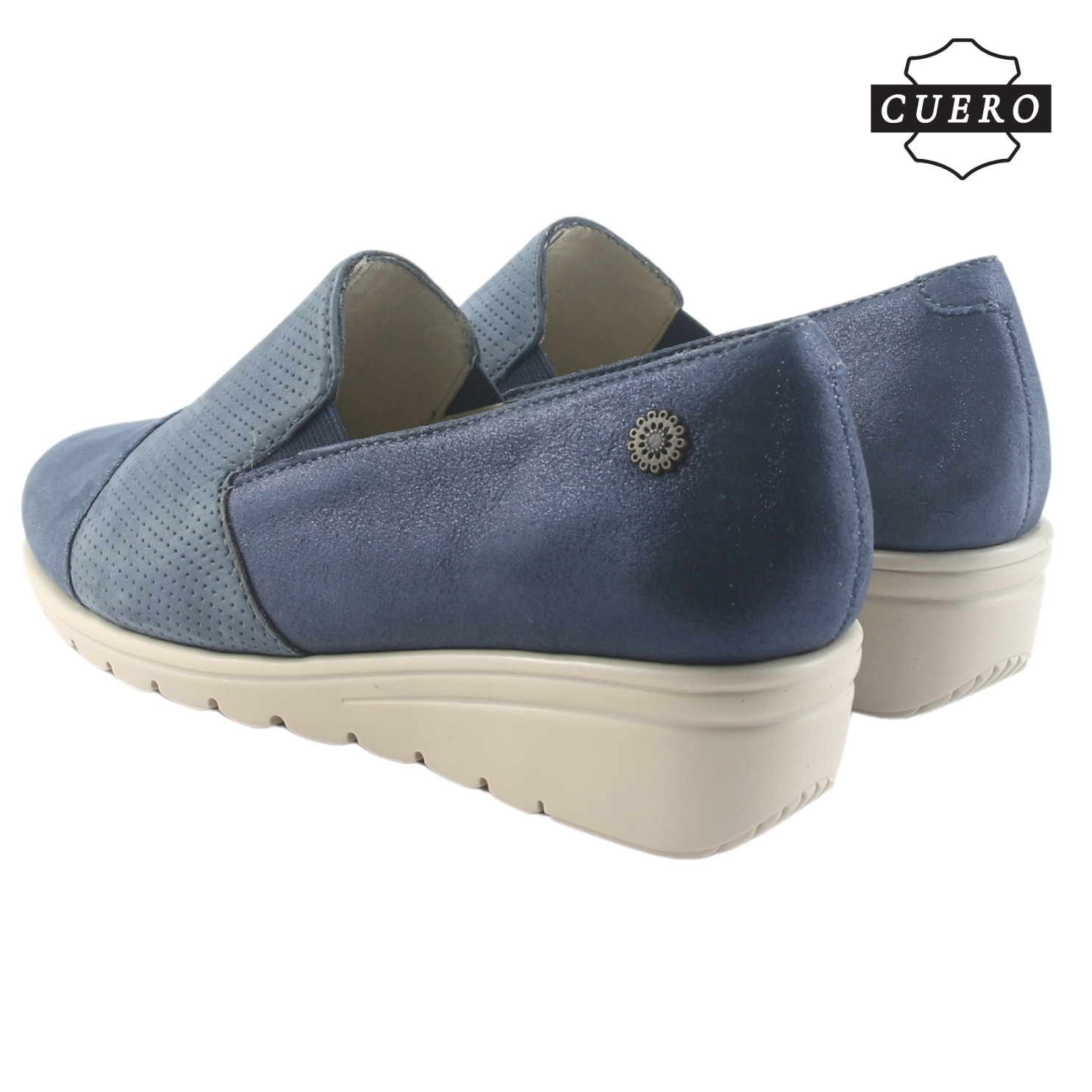 ZAPATO DE CUERO CHALADA MUJER CASIA-1 AZUL CASUAL - 7