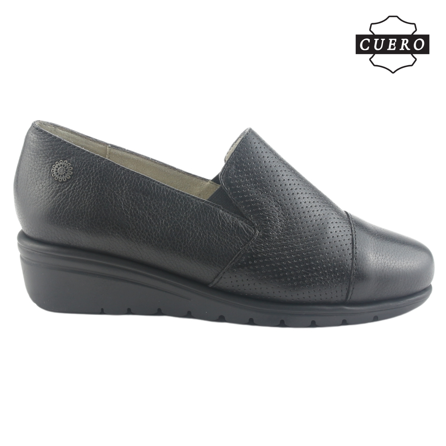 ZAPATO DE CUERO CHALADA MUJER CASIA-1 NEGRO CASUAL - 2