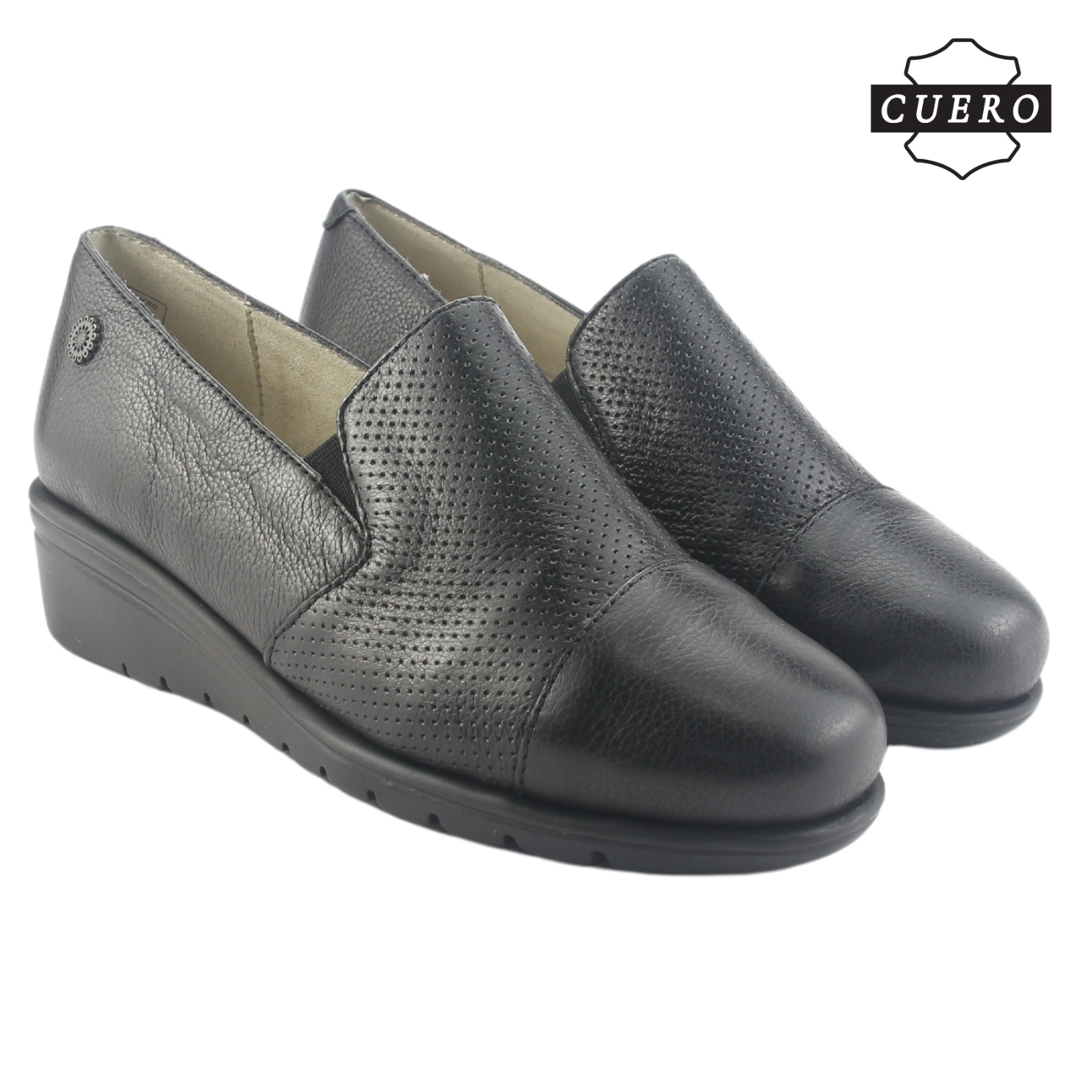 ZAPATO DE CUERO CHALADA MUJER CASIA-1 NEGRO CASUAL - 6