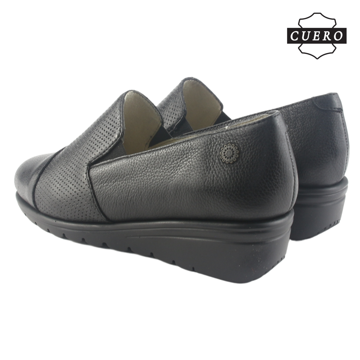 ZAPATO DE CUERO CHALADA MUJER CASIA-1 NEGRO CASUAL - 7
