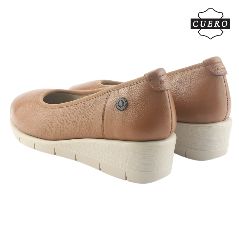 ZAPATO DE CUERO CHALADA MUJER CALAFATE-4 CAMEL CASUAL - 7
