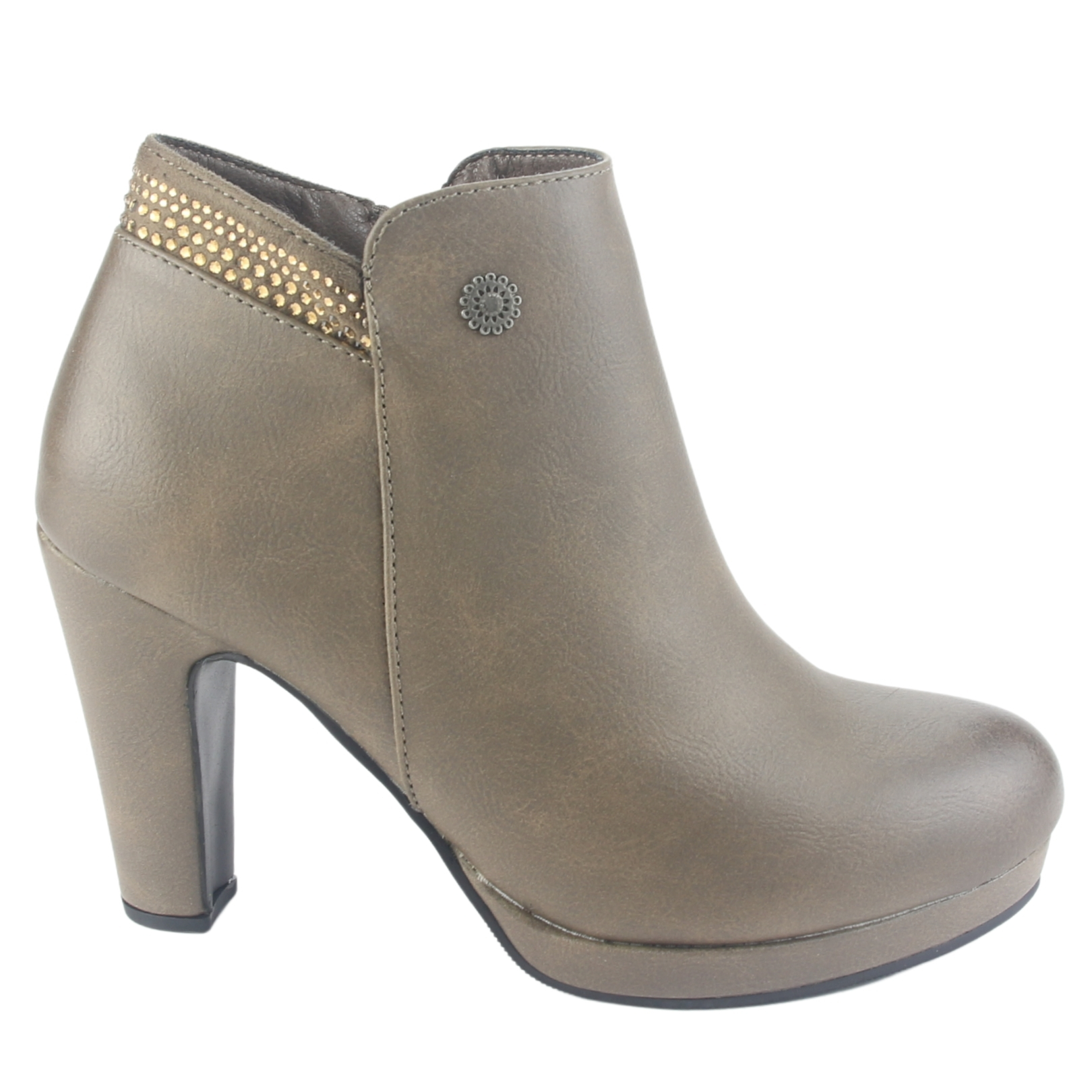 BOTIN CHALADA MUJER BAMBINA-21 TAUPE CASUAL - 1