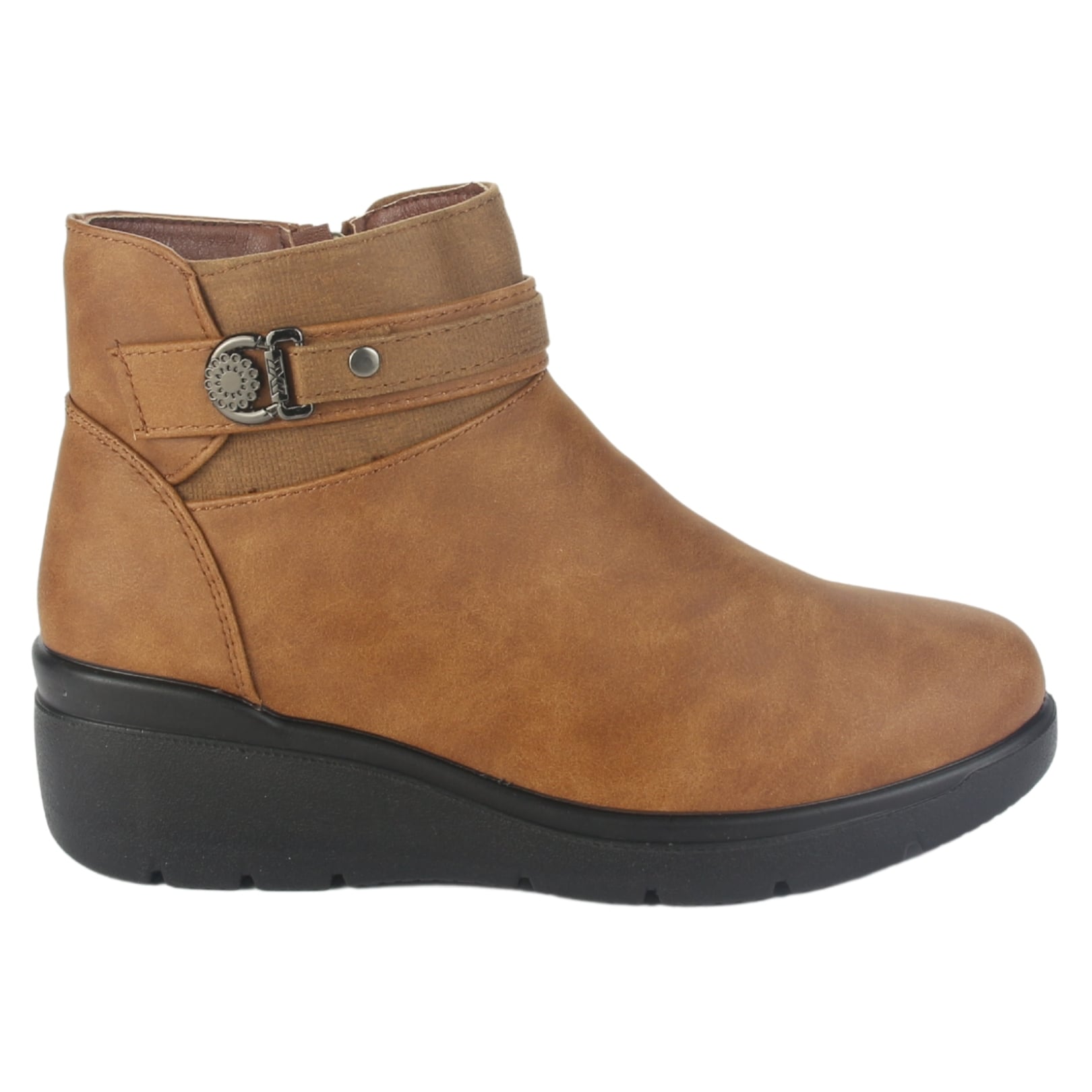 BOTIN CHALADA MUJER CURVE-5 TOSTADO CASUAL - 1