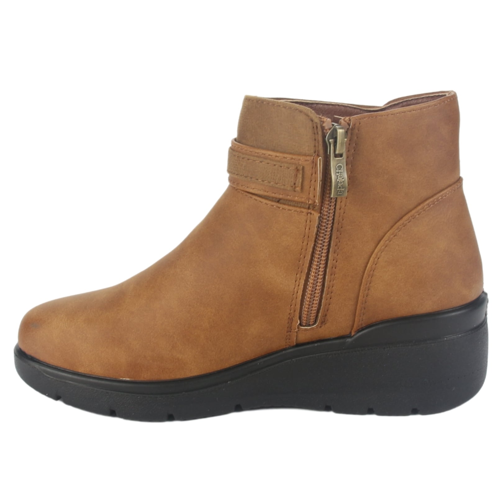 BOTIN CHALADA MUJER CURVE-5 TOSTADO CASUAL - 2