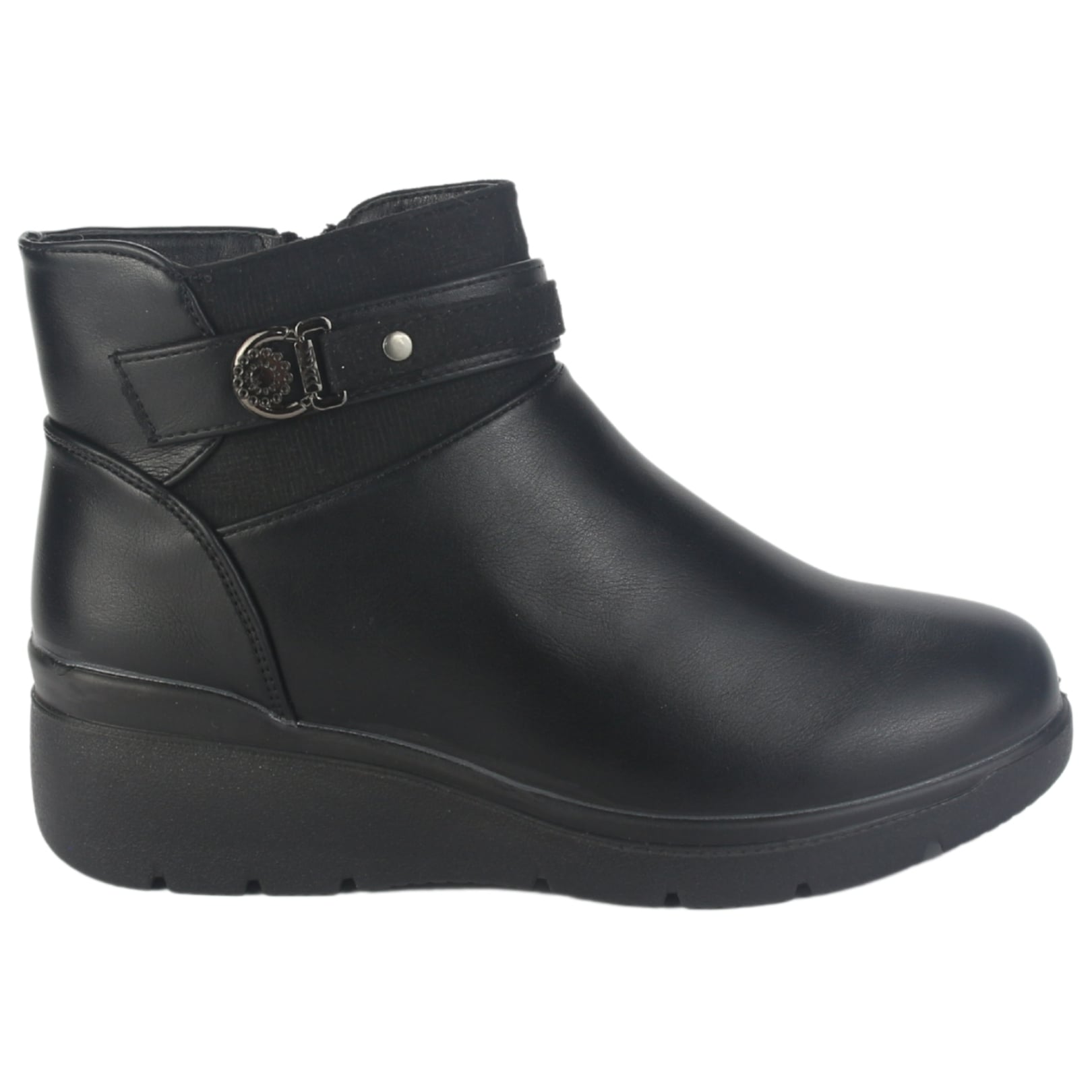 BOTIN CHALADA MUJER CURVE-5 NEGRO CASUAL - 1