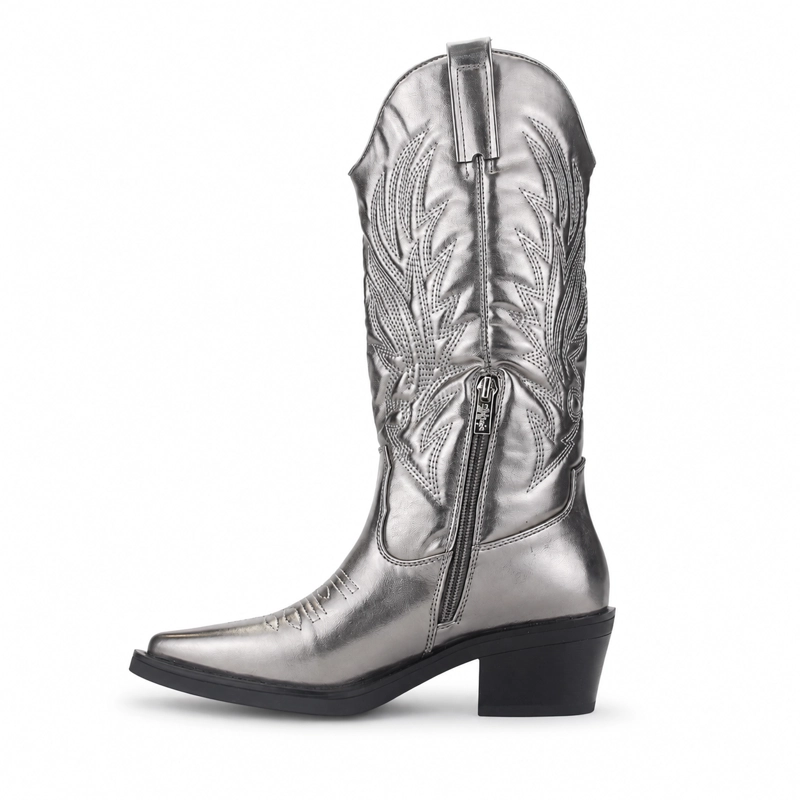 BOTA CHALADA MUJER WEST-22 PLATEADO CASUAL - 2