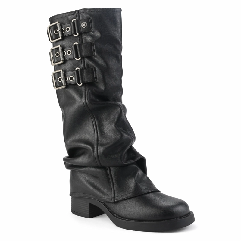 BOTA CHALADA MUJER BIKER-7 NEGRO CASUAL - 8