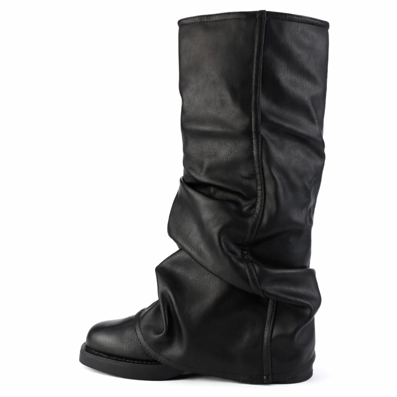 BOTA CHALADA MUJER BIKER-7 NEGRO CASUAL - 9