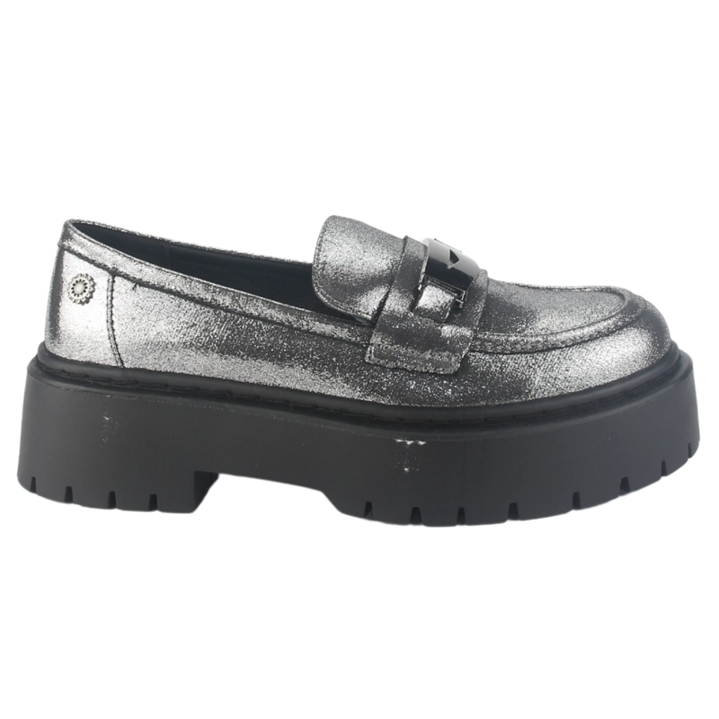MOCASIN CHALADA MUJER LEWIS-1 PLATEADO CASUAL - 1