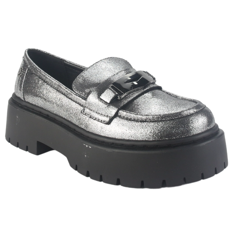 MOCASIN CHALADA MUJER LEWIS-1 PLATEADO CASUAL - 3