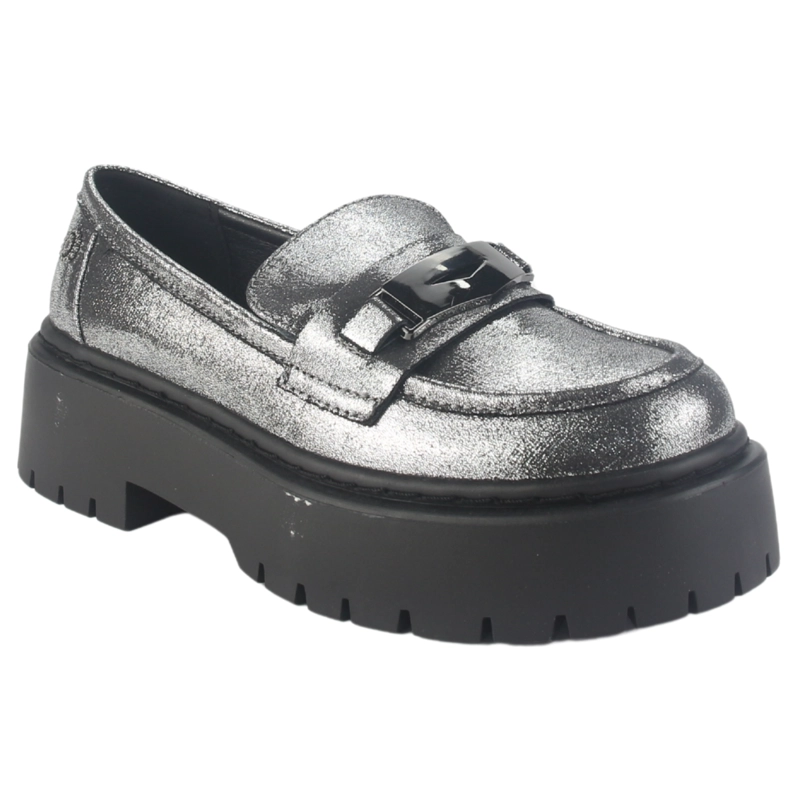 MOCASIN CHALADA MUJER LEWIS-1 PLATEADO CASUAL - 3