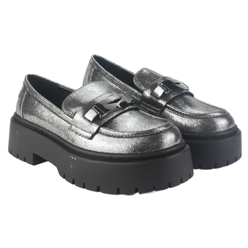 MOCASIN CHALADA MUJER LEWIS-1 PLATEADO CASUAL - 5