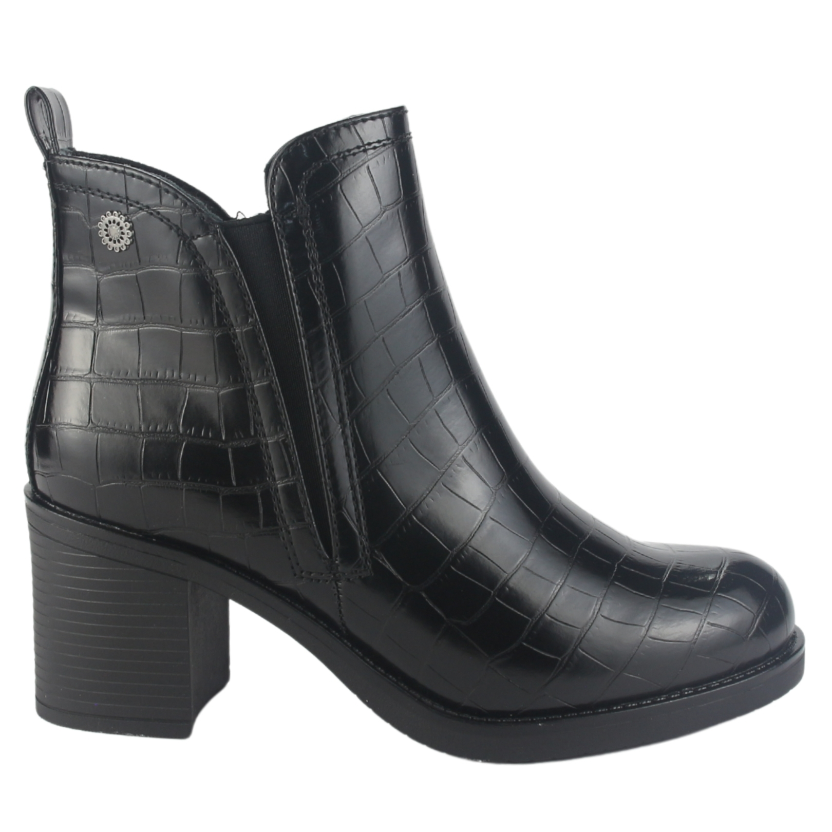 BOTIN CHALADA MUJER PRATA-6 NEGRO CASUAL - 1