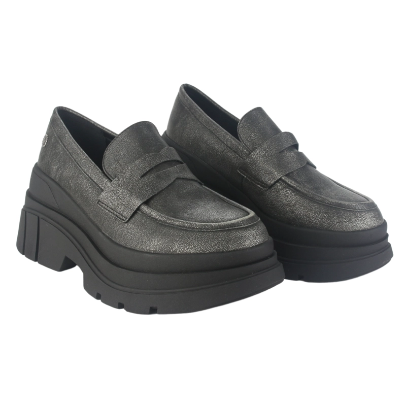 MOCASIN CHALADA MUJER NATIRUS-3 PLATEADO CASUAL - 5