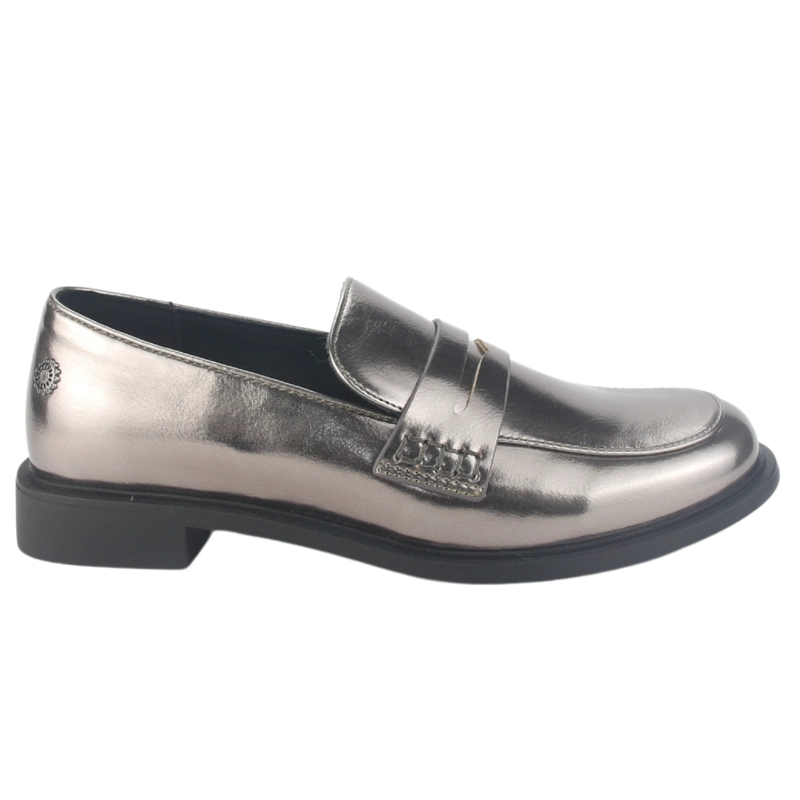 MOCASIN CHALADA MUJER MOCCA-2 PLATEADO CASUAL - 1