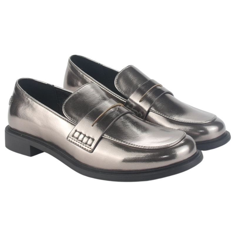 MOCASIN CHALADA MUJER MOCCA-2 PLATEADO CASUAL - 5