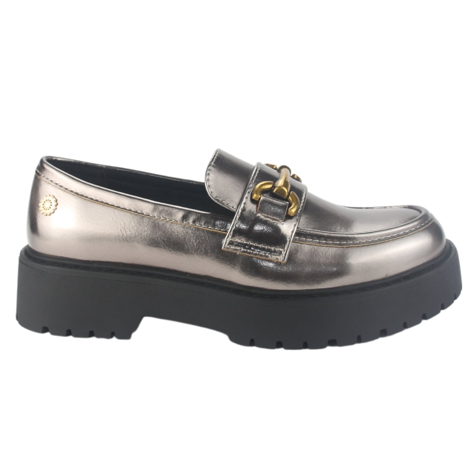 MOCASIN CHALADA MUJER LENIN-4 PLATEADO CASUAL - 1