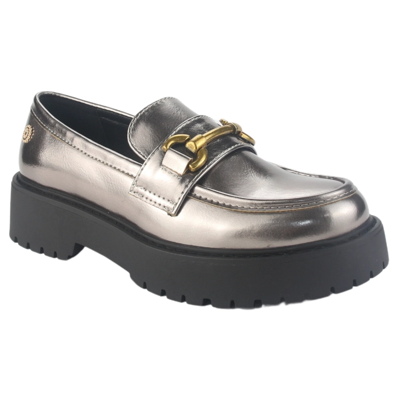 MOCASIN CHALADA MUJER LENIN-4 PLATEADO CASUAL - 3