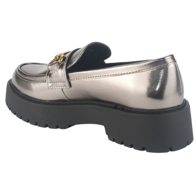 MOCASIN CHALADA MUJER LENIN-4 PLATEADO CASUAL - 4