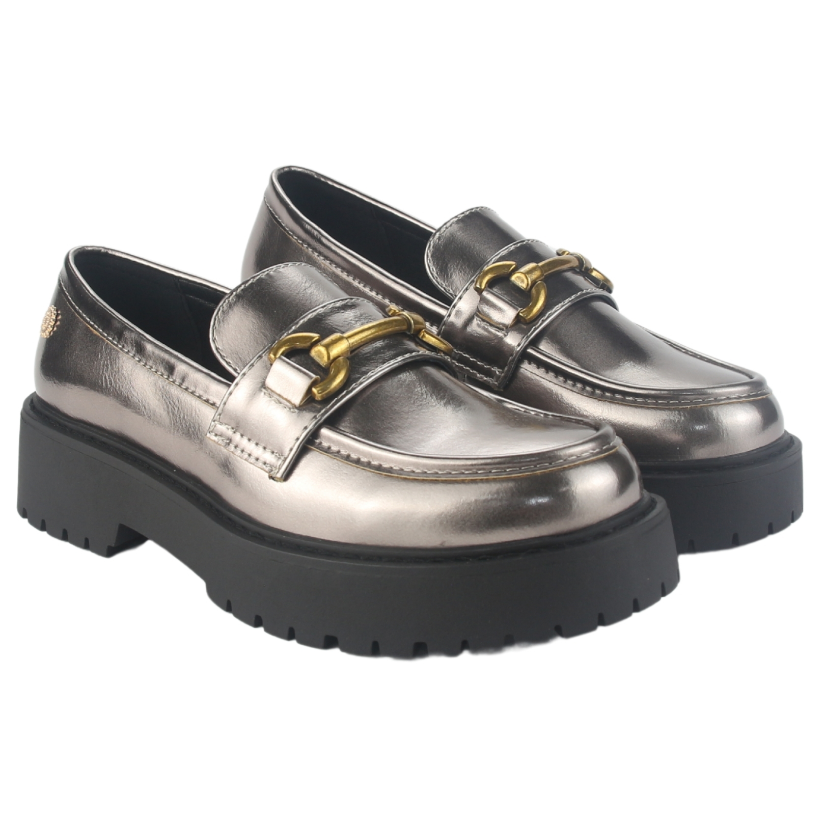 MOCASIN CHALADA MUJER LENIN-4 PLATEADO CASUAL - 5