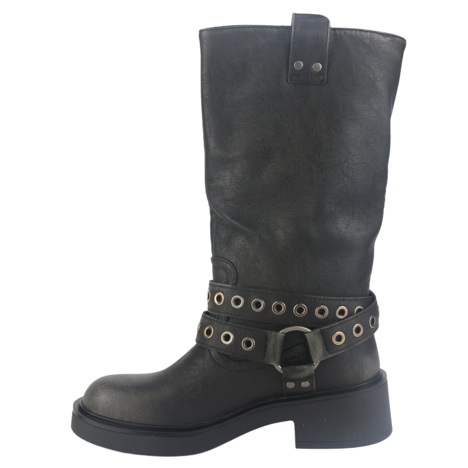 BOTIN CHALADA MUJER BIKER-6 NEGRO CASUAL - 2