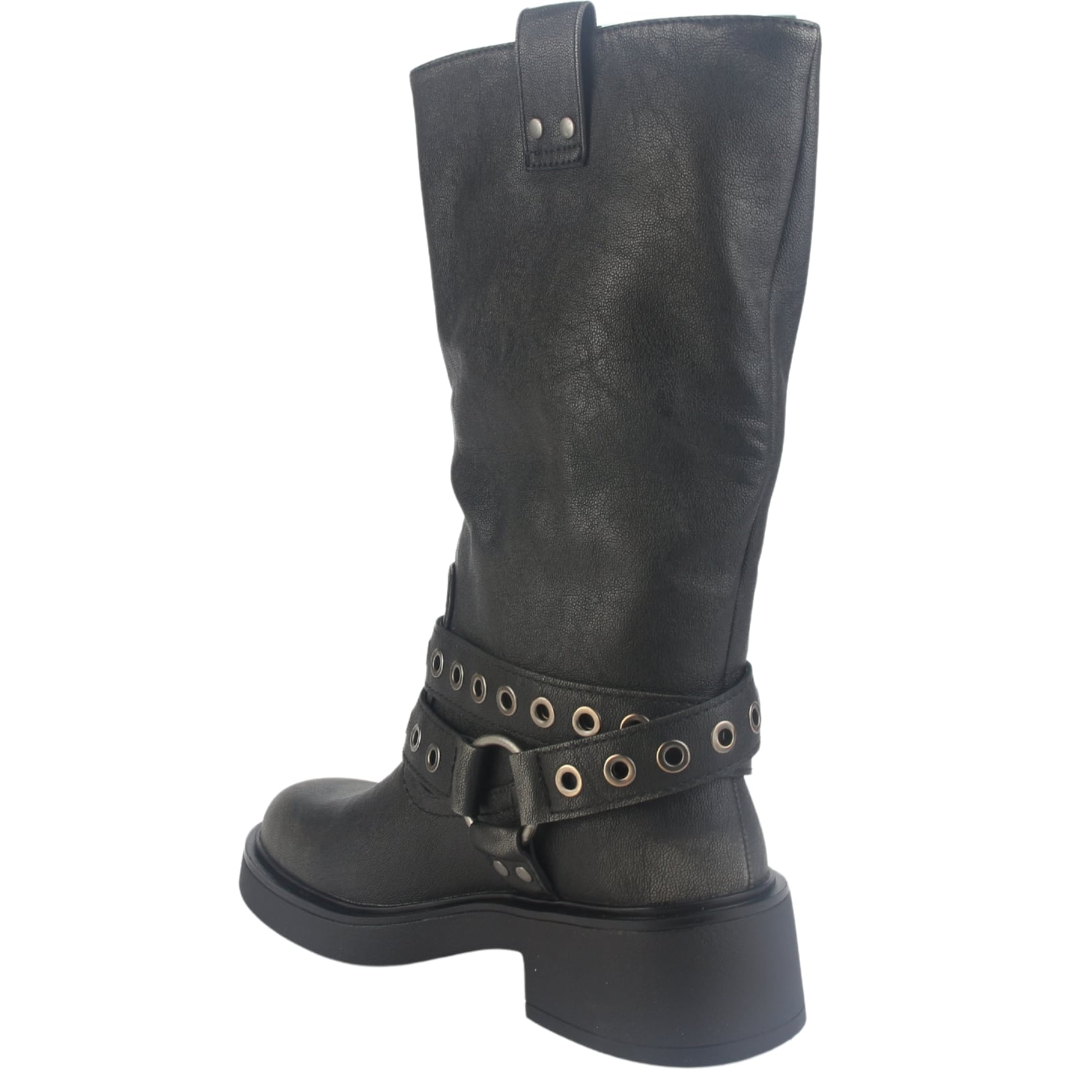 BOTIN CHALADA MUJER BIKER-6 NEGRO CASUAL - 4