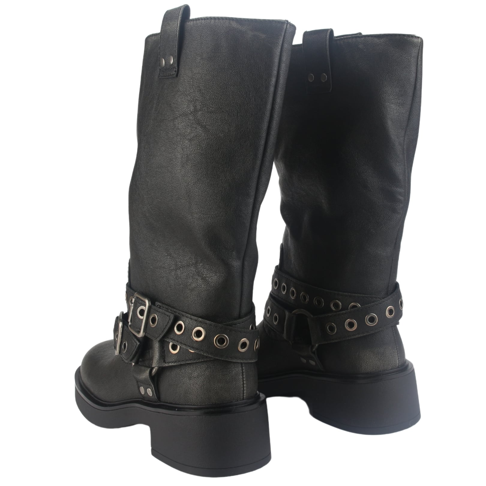 BOTIN CHALADA MUJER BIKER-6 NEGRO CASUAL - 6