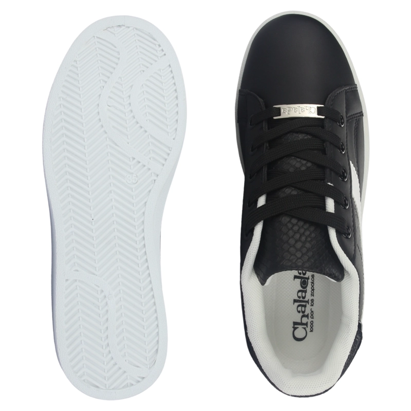 ZAPATILLA MUJER URBANO NEGRO/BLANCO CHALADA PITA-1 - 7
