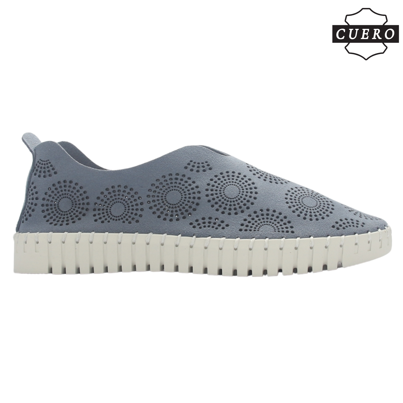 ZAPATO DE CUERO MUJER CHALADA TREN-1 AZUL CASUAL - 1