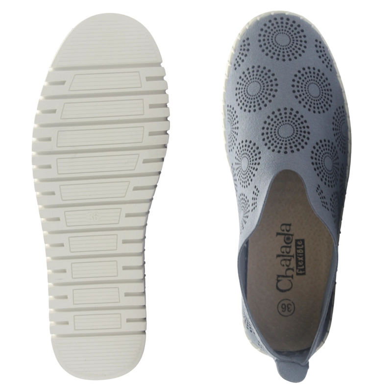 ZAPATO DE CUERO MUJER CHALADA TREN-1 AZUL CASUAL - 7