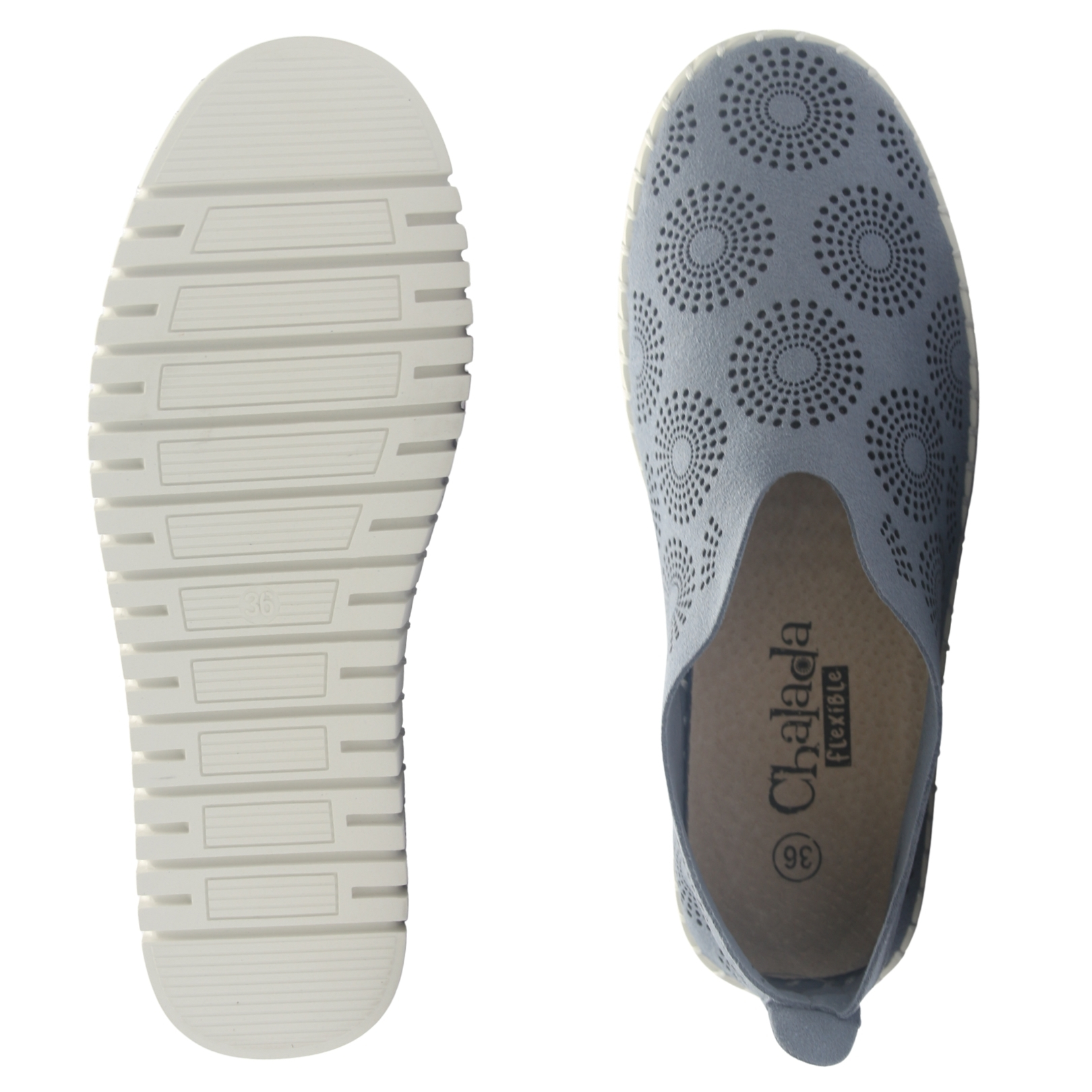ZAPATO DE CUERO MUJER CHALADA TREN-1 AZUL CASUAL - 7
