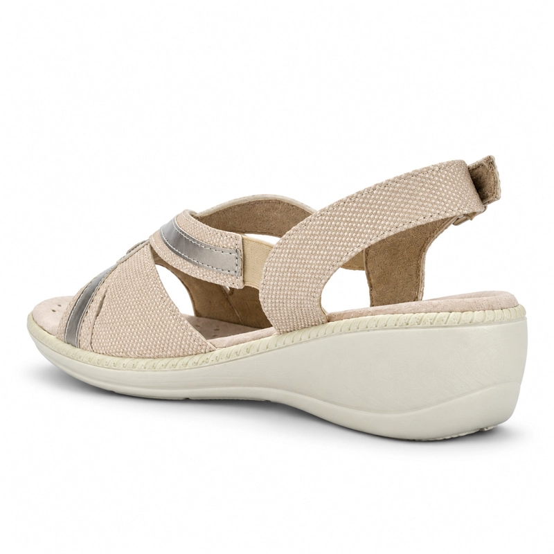 SANDALIA MUJER CHALADA LUPE-87 BEIGE CASUAL - 4
