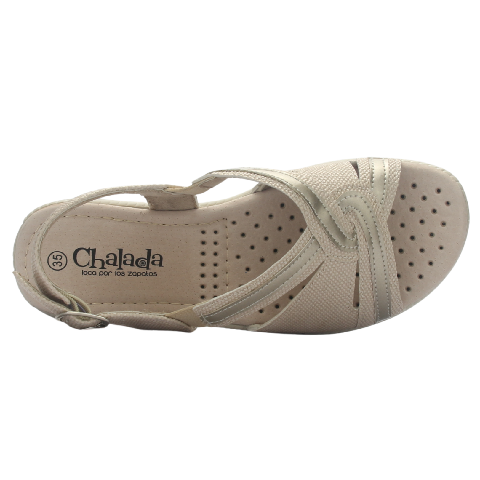 SANDALIA MUJER CHALADA LUPE-87 BEIGE CASUAL - 5