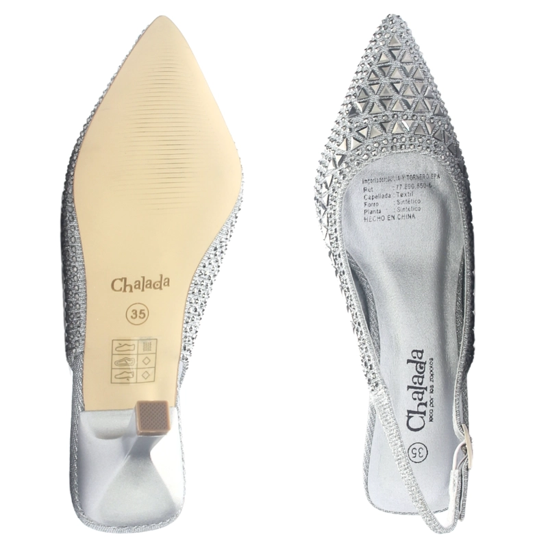 ZAPATO MUJER CHALADA HOT-70 PLATEADO OSCURO CASUAL - 7